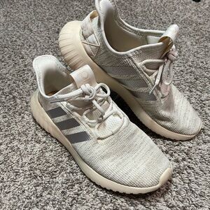 Adidas Kaptir cloud foam comfort Cream and Gray Athletic Shoes